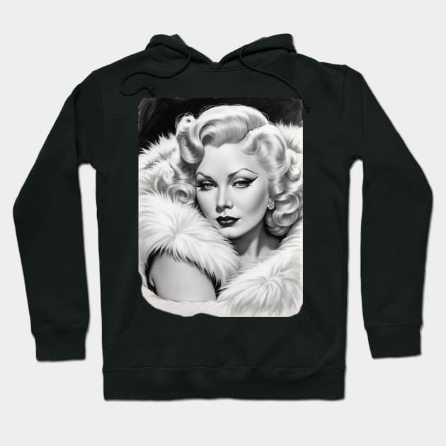 Mae West Black and White Portrait Hoodie by Absinthe Society 